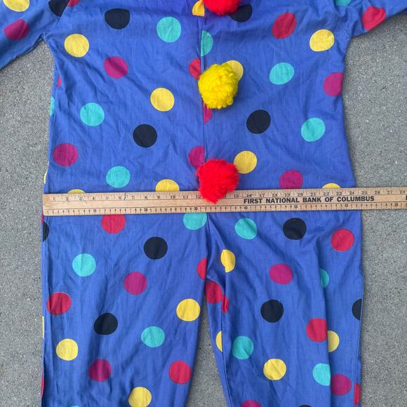 Vintage handmade blue Polkadot clown suit with pom detail on front MEDIUM? - Picture 4 of 13